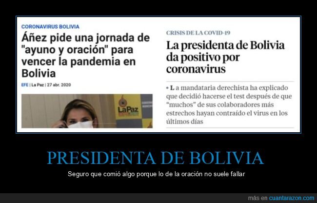 bolivia,presidenta,rezar,coronavirus,políticos