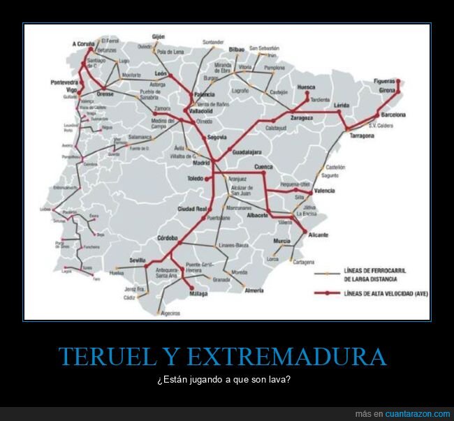 teruel,extremadura,lava,trenes,líneas,españa