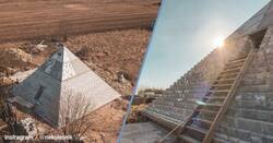 Enlace a ¿Por qué? Porque puedo. Se hacen una réplica de una pirámide en el patio