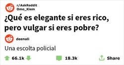Enlace a Alguien preguntó “Qué es elegante si eres rico, pero vulgar si eres pobre” y las respuestas son muy esclarecedoras