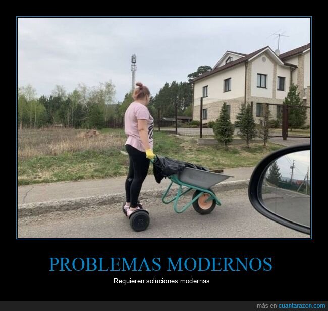 problemas modernos,soluciones modernas,carretilla,hoverboard