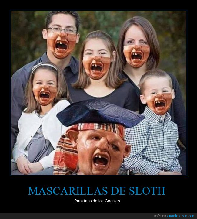 mascarillas,sloth,goonies,coronavirus