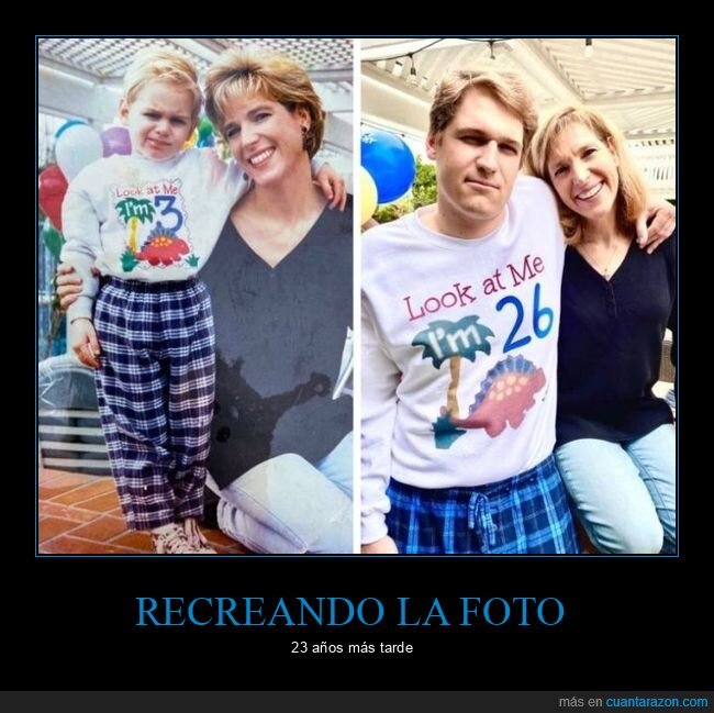 madre,hijo,recreación,antes,ahora