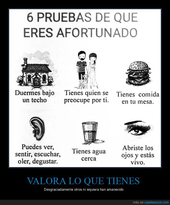 valorar,vida,salud,comida,casa