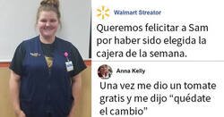 Enlace a Walmart da la enhorabuena a su cajera de la semana y la gente empieza a compartir divertidas historias sobre ella
