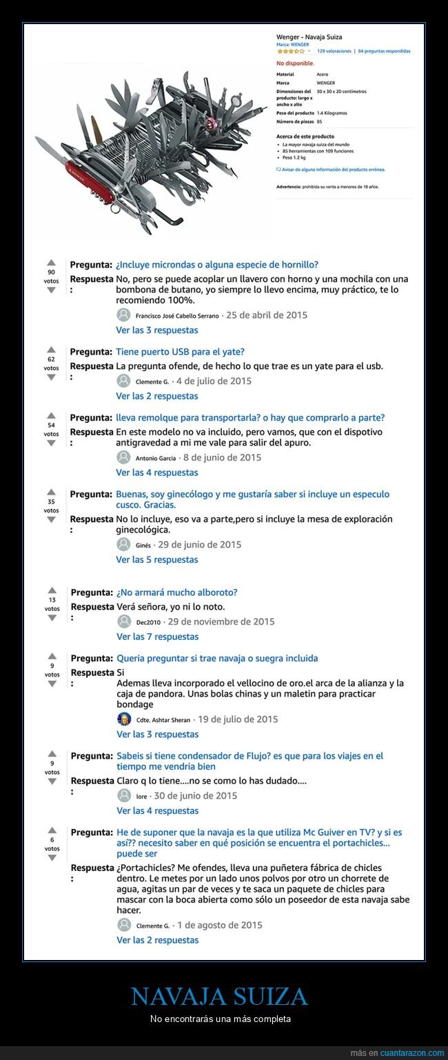 amazon,navaja,respuestas