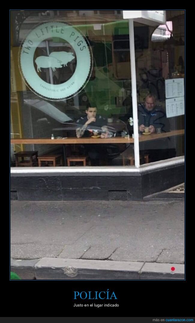 cafetería,cerdos,policía