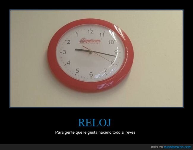 reloj,al revés