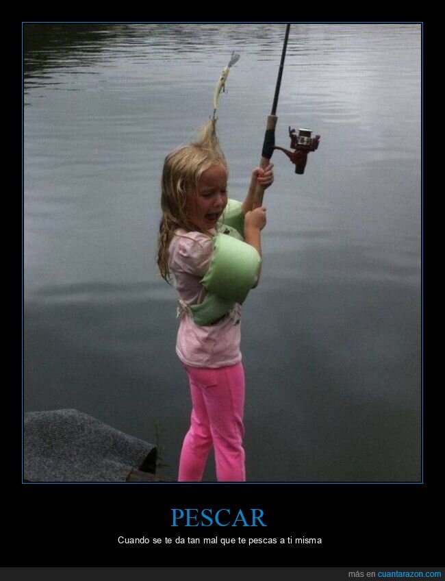niña,pescando,fails
