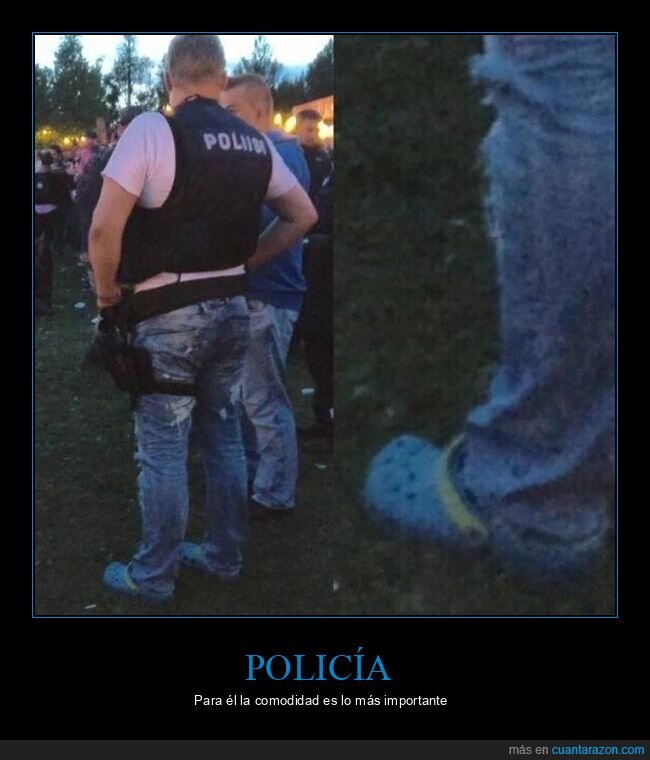 policía,zapatos,crocs