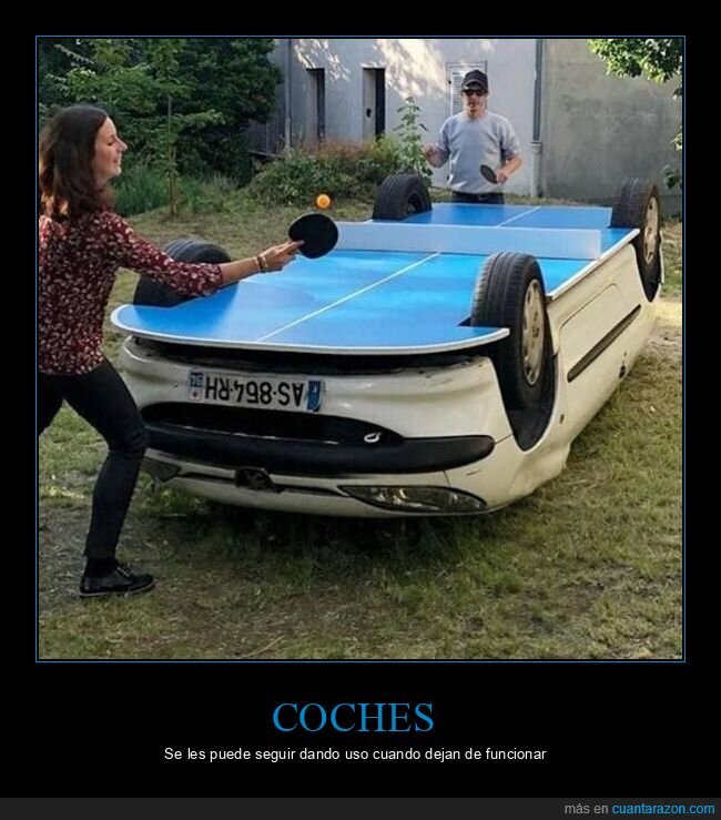coche,mesa de ping pong,wtf