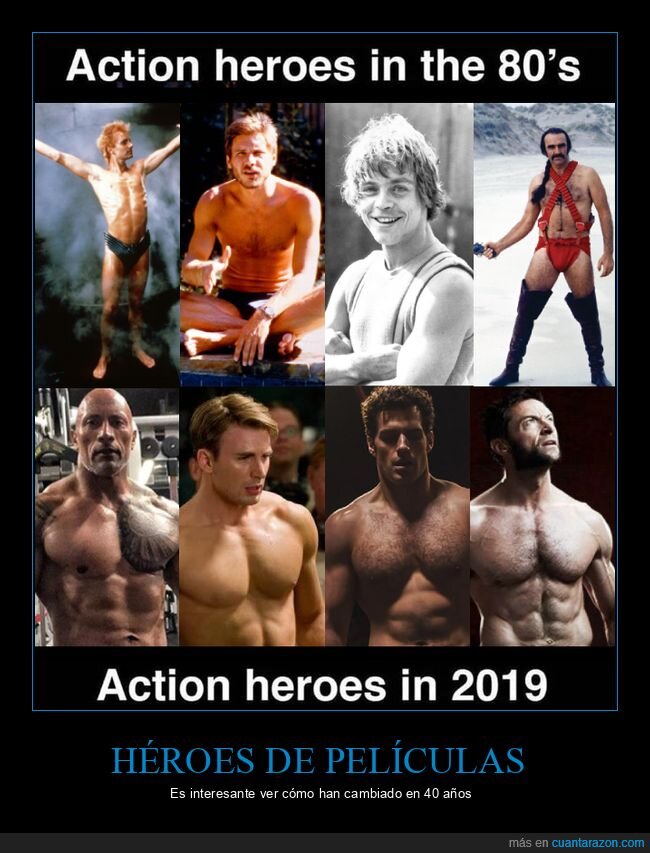 héroes,películas,antes,ahora