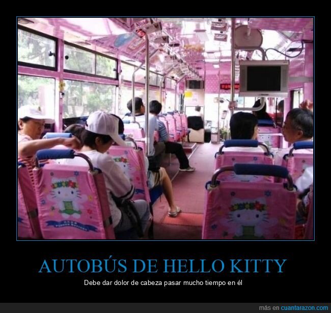 autobús,hello kitty,rosa