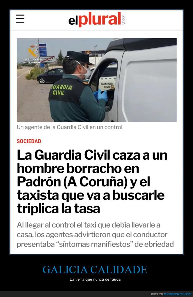 guardia civil,conductor,borracho,taxista,galicia