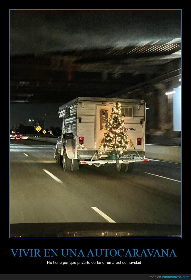 autocaravana,árbol de navidad