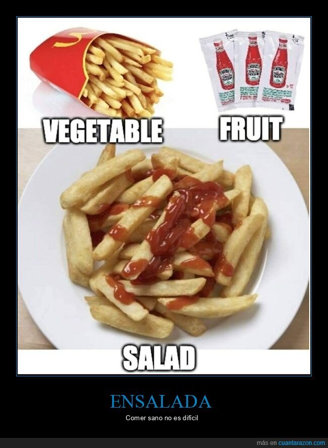 ensalada,ketchup,patatas