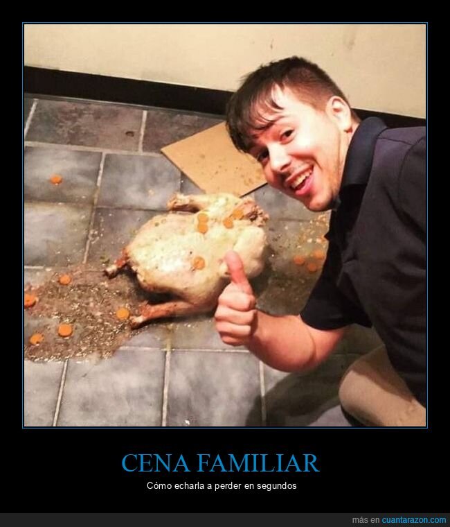 cena familiar,pavo,fails