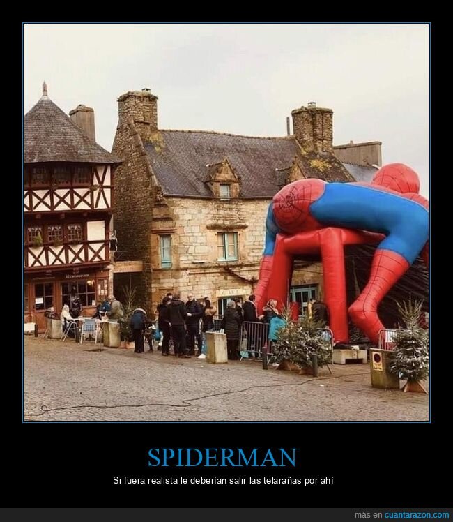 castillo hinchable,spiderman,wtf