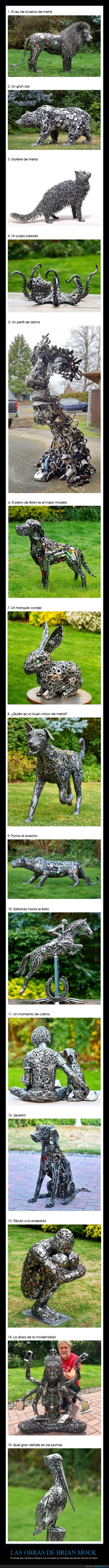 brian mock,esculturas,chatarra,metal