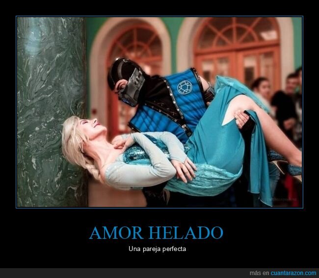 pareja,elsa,frozen,sub zero,mortal kombar