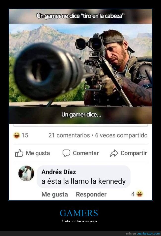 comentarios,gamer,kennedy,tiro en la cabeza