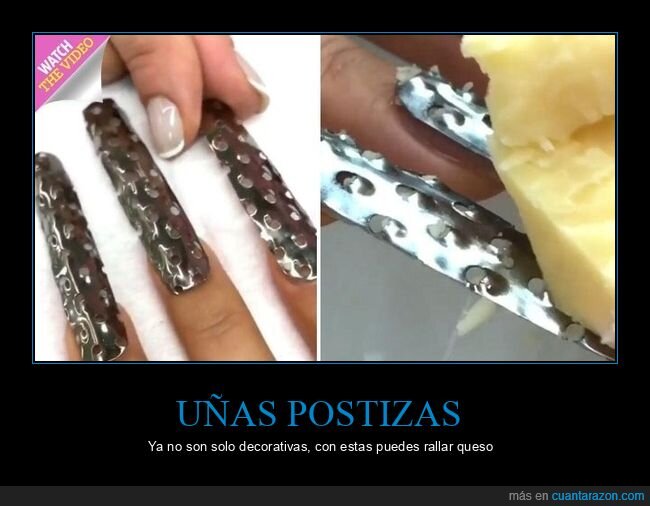 uñas postizar,rallador,queso,wtf