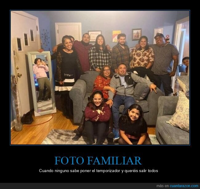 foto familiar,espejo