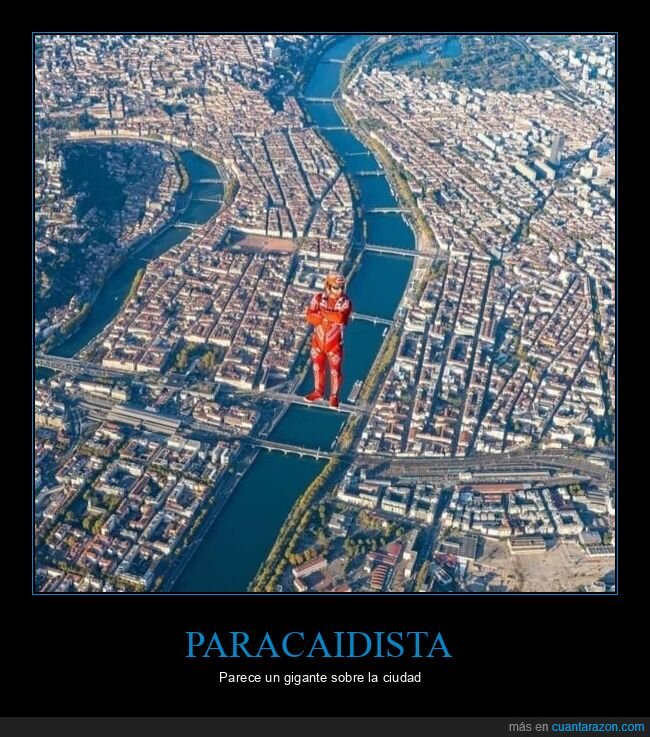 paracaidista,perspectiva,gigante,ciudad