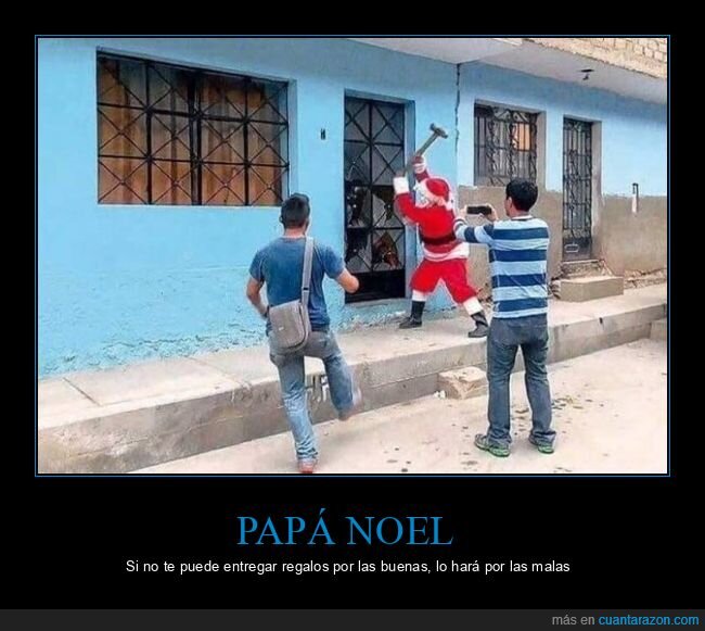 papá noel,puerta,martillo,wtf