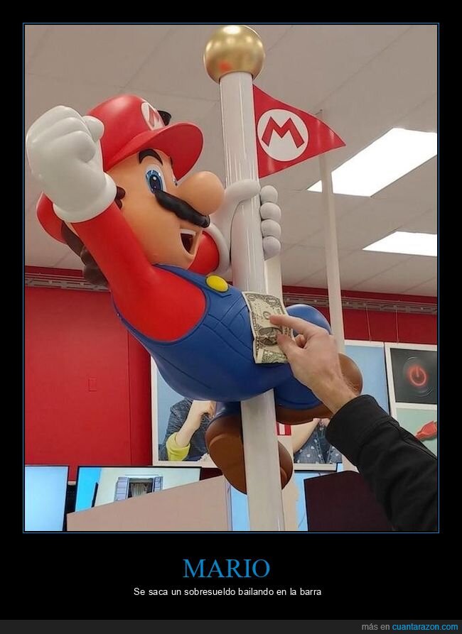 mario,pole dance,billete