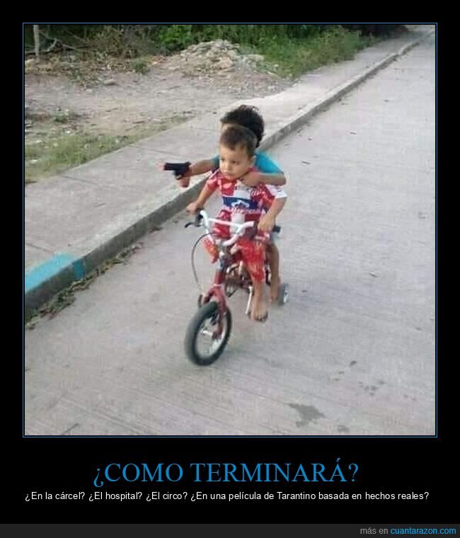 ni&ntilde;os,bicicleta,pistola