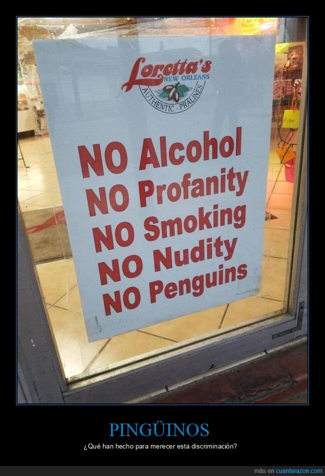 carteles,pingüinos,prohibiciones