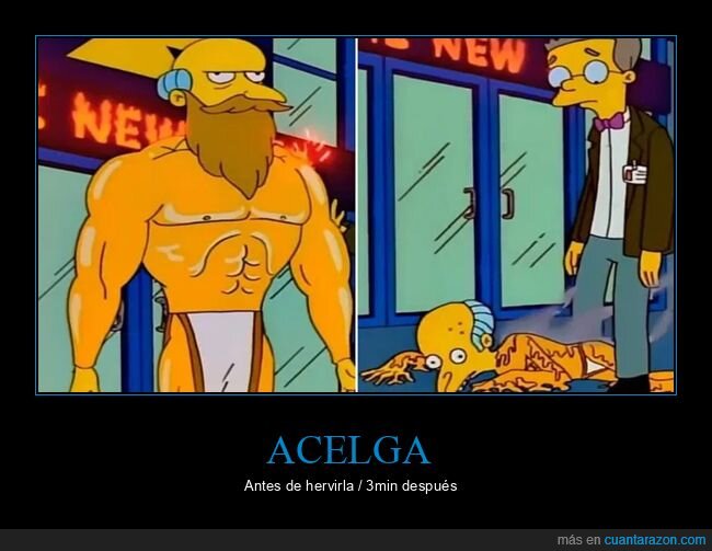 acelga,antes,burns,depués,hervir,simpsons