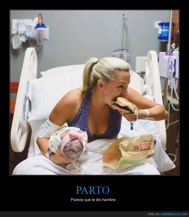 parto,comiendo,madre