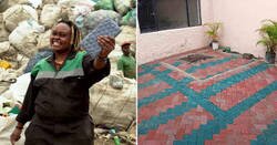 Enlace a Una mujer de Kenya convierte plástico en ladrillos más resistentes que el hormigón