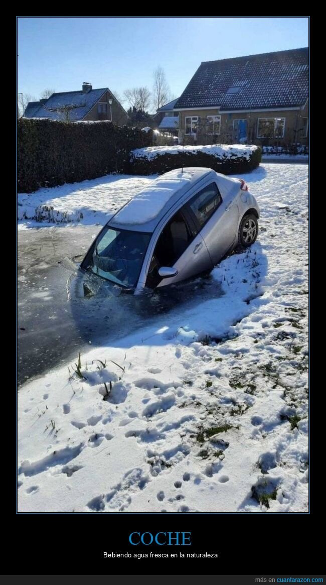 coche,agua,nieve,fails