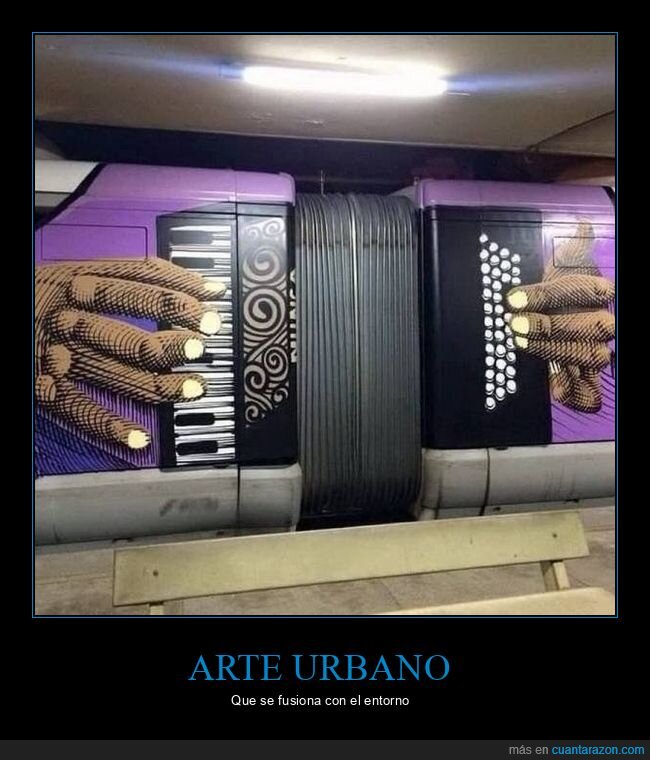 arte urbano,metro,acordeón