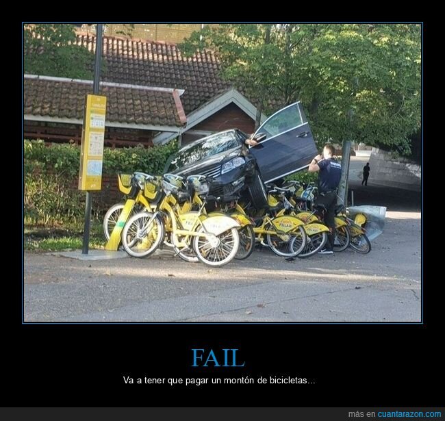coche,bicicletas,fails