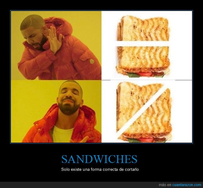 diagonal,sandwich,cortar,drake