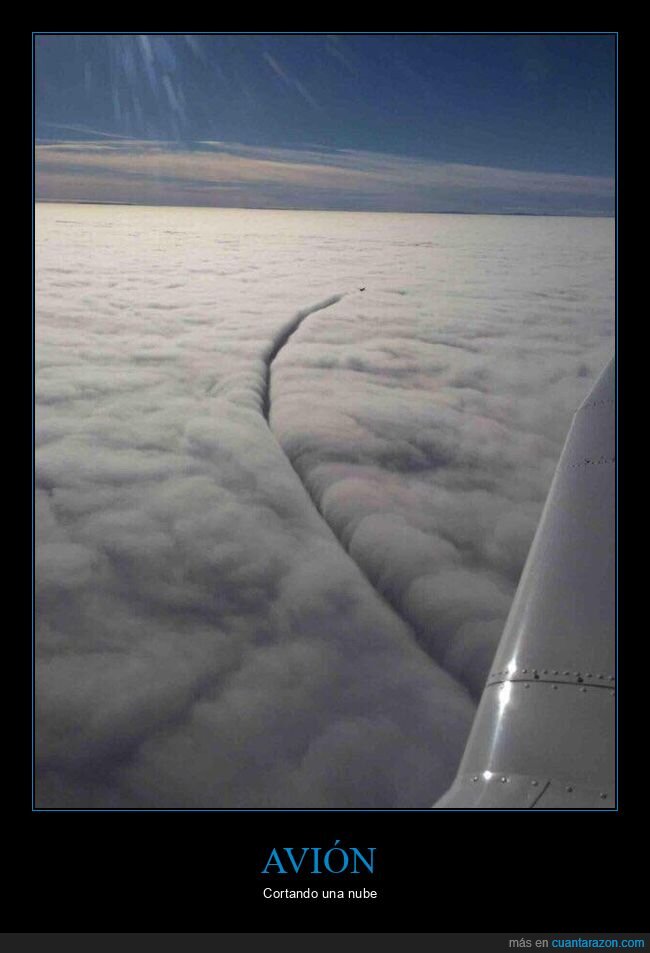 avión,cortando,nube