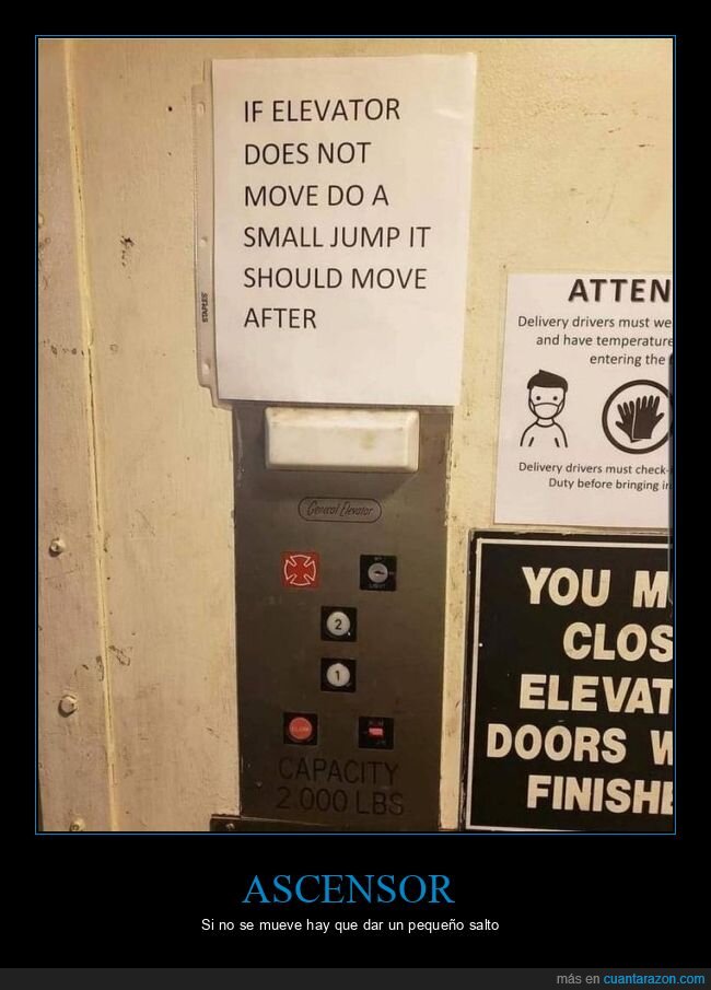 ascensor,moverse,salto,carteles