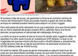 Enlace a Venden un 'nugget' de pollo con la forma de un personaje de 'Among Us' por 41.000 euros