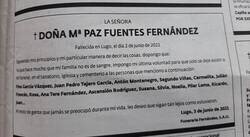 Enlace a La esquela de Mª Paz
