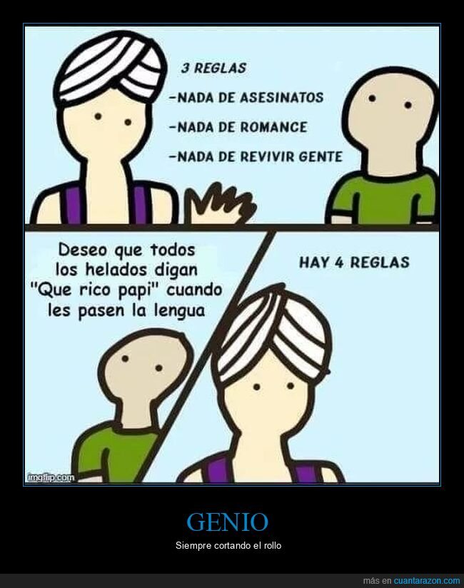 deseos,genio,helados,reglas