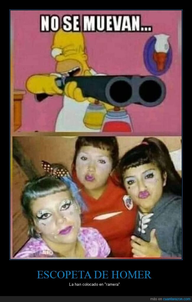 escopeta,homer,maquillaje,simpsons