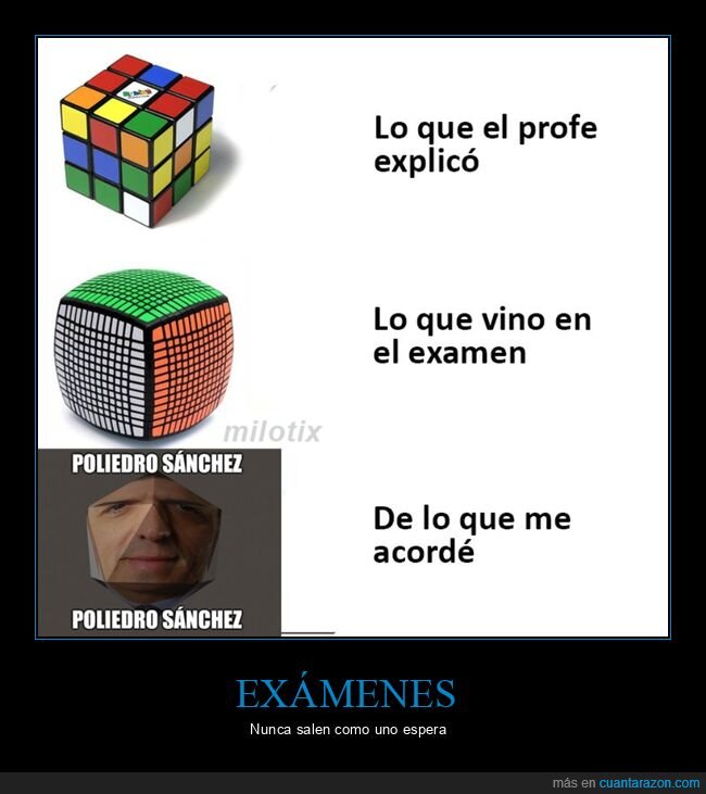 cubo de rubik,examen,pedro sánchez,poliedro sánchez,políticos