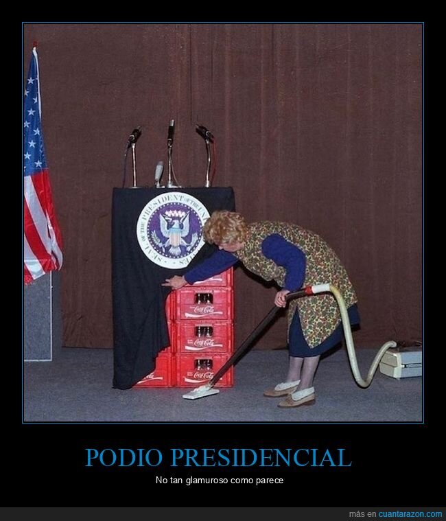 podio presidencial,cajas,cocacola