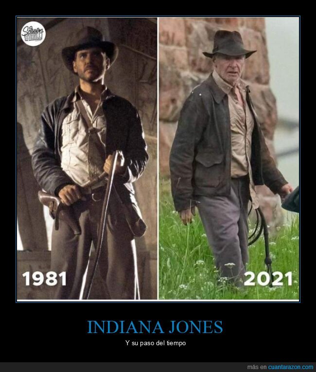 harrison ford,indiana jones,antes,ahora