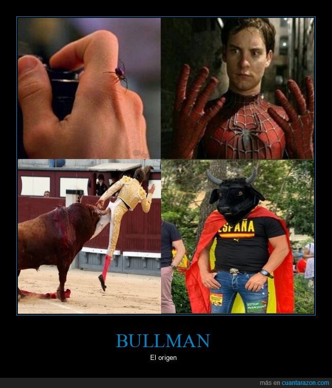 personajes,spiderman,torero,toro,toros