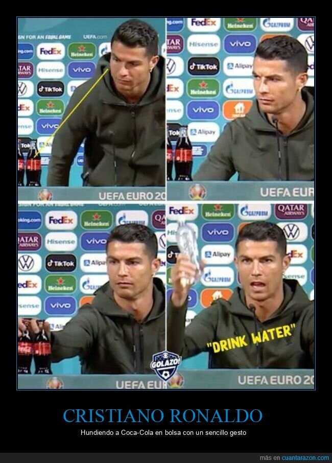 cristiano ronaldo,cocacola,agua